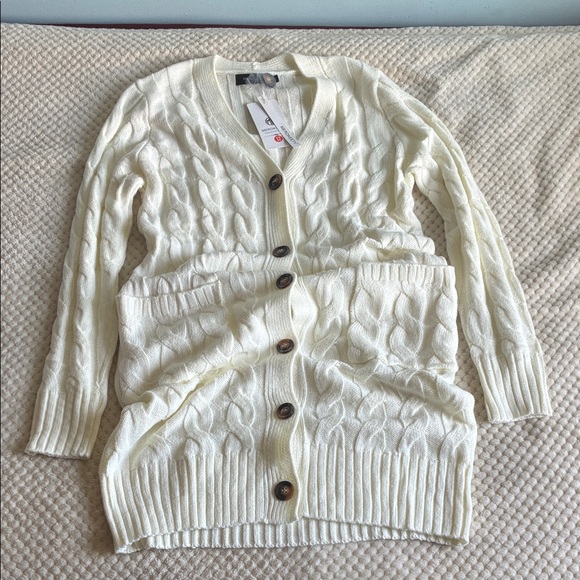 Merokeety cable knit button loose cardigan sweater Brand New SWT Size Medium - Picture 1 of 9